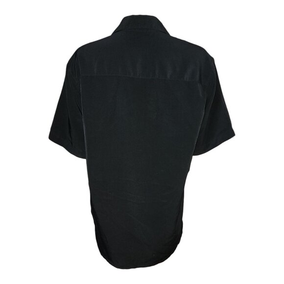 Elloitt Shirt Womens Size M Solid Black Button Down Collared Basic Minimalist - Picture 3 of 6